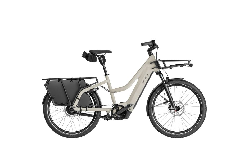 R&M Multicharger3 Mixte vario T 47cm - desert/black matt /Kiox 500 - 750Wh/Cargo-Frontg./Family Kit Plus