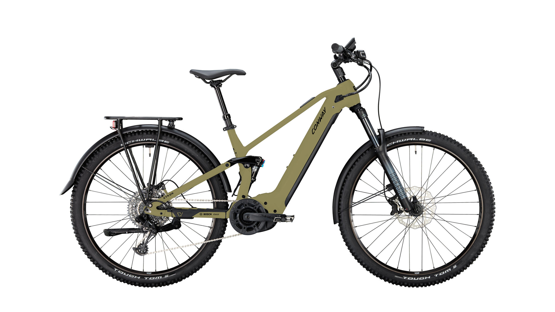 CONWAY Elektro-SUV "Xyron SUV 4.0" (#1), Full - Suspension, 29", reseda green matt, 12-Gang - SHIMANO "Deore", 43cm
